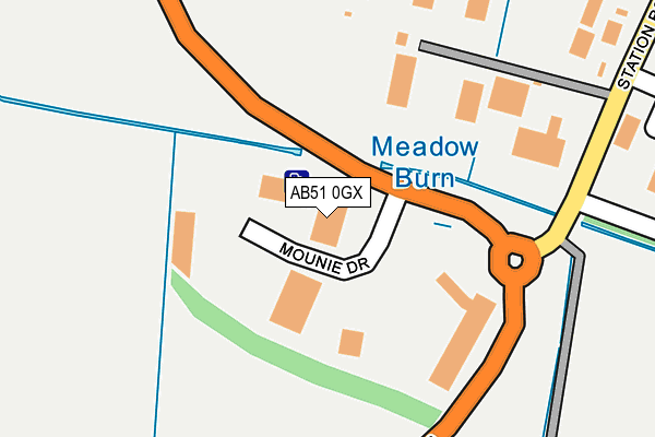 AB51 0GX map - OS OpenMap – Local (Ordnance Survey) AB51 0GX map - OS OpenMap – Local (Ordnance Survey)
