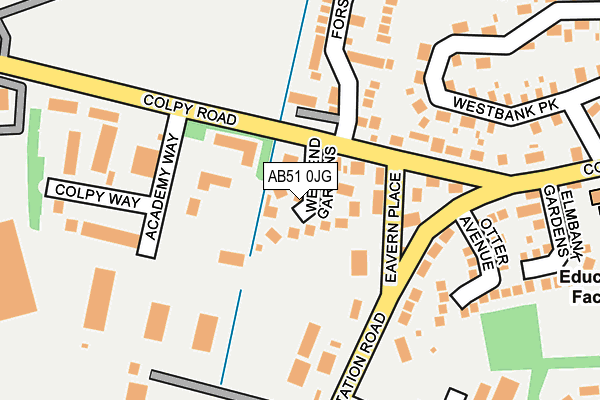 AB51 0JG map - OS OpenMap – Local (Ordnance Survey) AB51 0JG map - OS OpenMap – Local (Ordnance Survey)