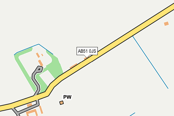 AB51 0JS map - OS OpenMap – Local (Ordnance Survey) AB51 0JS map - OS OpenMap – Local (Ordnance Survey)