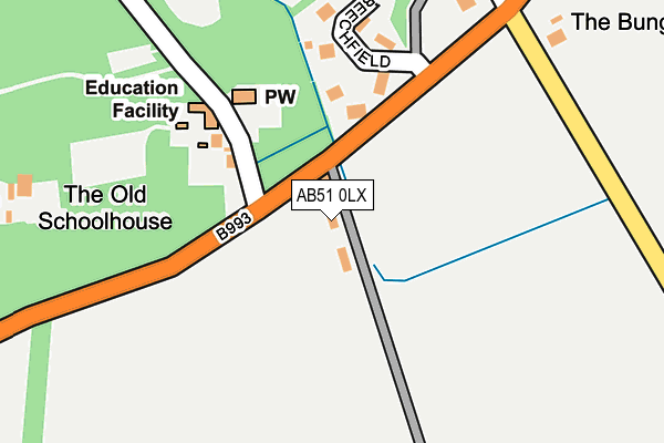AB51 0LX map - OS OpenMap – Local (Ordnance Survey) AB51 0LX map - OS OpenMap – Local (Ordnance Survey)