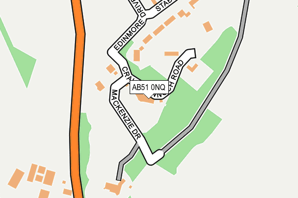 AB51 0NQ map - OS OpenMap – Local (Ordnance Survey) AB51 0NQ map - OS OpenMap – Local (Ordnance Survey)