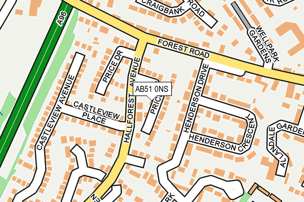 AB51 0NS map - OS OpenMap – Local (Ordnance Survey) AB51 0NS map - OS OpenMap – Local (Ordnance Survey)