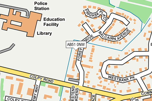 AB51 0NW map - OS OpenMap – Local (Ordnance Survey) AB51 0NW map - OS OpenMap – Local (Ordnance Survey)