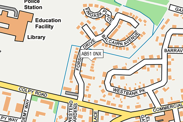 AB51 0NX map - OS OpenMap – Local (Ordnance Survey) AB51 0NX map - OS OpenMap – Local (Ordnance Survey)
