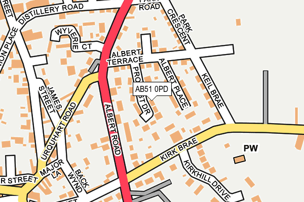 AB51 0PD map - OS OpenMap – Local (Ordnance Survey) AB51 0PD map - OS OpenMap – Local (Ordnance Survey)