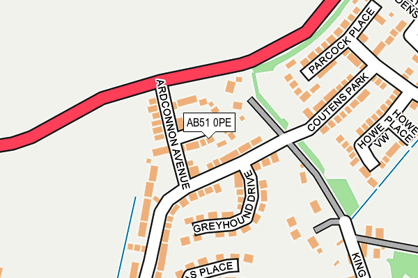 AB51 0PE map - OS OpenMap – Local (Ordnance Survey) AB51 0PE map - OS OpenMap – Local (Ordnance Survey)