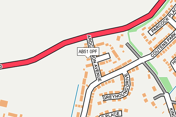 AB51 0PF map - OS OpenMap – Local (Ordnance Survey) AB51 0PF map - OS OpenMap – Local (Ordnance Survey)
