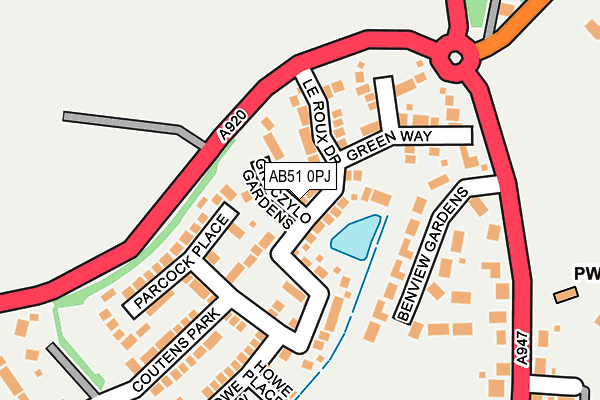 AB51 0PJ map - OS OpenMap – Local (Ordnance Survey) AB51 0PJ map - OS OpenMap – Local (Ordnance Survey)