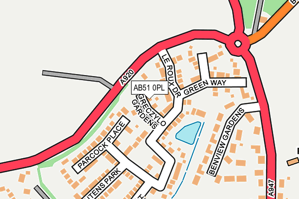 AB51 0PL map - OS OpenMap – Local (Ordnance Survey) AB51 0PL map - OS OpenMap – Local (Ordnance Survey)