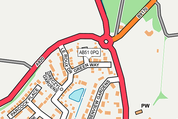 AB51 0PQ map - OS OpenMap – Local (Ordnance Survey) AB51 0PQ map - OS OpenMap – Local (Ordnance Survey)