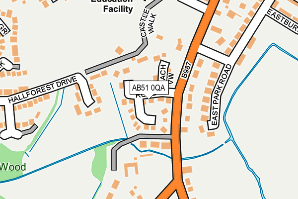 AB51 0QA map - OS OpenMap – Local (Ordnance Survey) AB51 0QA map - OS OpenMap – Local (Ordnance Survey)