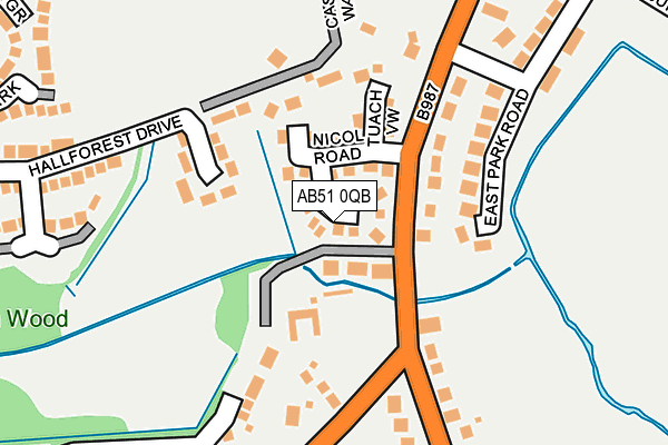 AB51 0QB map - OS OpenMap – Local (Ordnance Survey) AB51 0QB map - OS OpenMap – Local (Ordnance Survey)