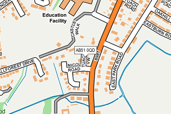 AB51 0QD map - OS OpenMap – Local (Ordnance Survey) AB51 0QD map - OS OpenMap – Local (Ordnance Survey)