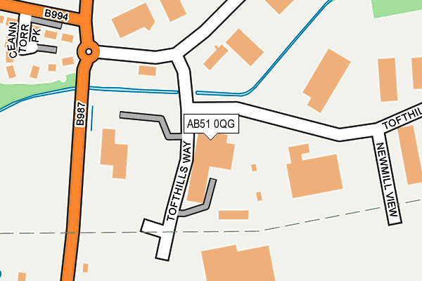 AB51 0QG map - OS OpenMap – Local (Ordnance Survey) AB51 0QG map - OS OpenMap – Local (Ordnance Survey)