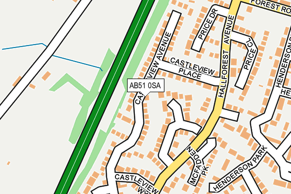 AB51 0SA map - OS OpenMap – Local (Ordnance Survey) AB51 0SA map - OS OpenMap – Local (Ordnance Survey)