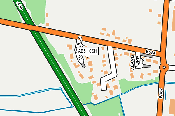 AB51 0SH map - OS OpenMap – Local (Ordnance Survey) AB51 0SH map - OS OpenMap – Local (Ordnance Survey)