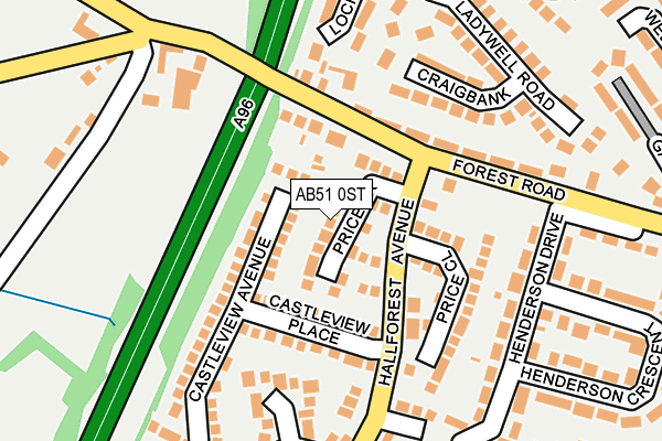 AB51 0ST map - OS OpenMap – Local (Ordnance Survey) AB51 0ST map - OS OpenMap – Local (Ordnance Survey)
