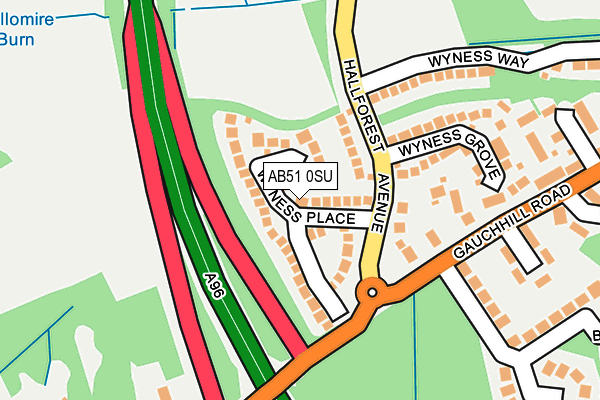 AB51 0SU map - OS OpenMap – Local (Ordnance Survey) AB51 0SU map - OS OpenMap – Local (Ordnance Survey)