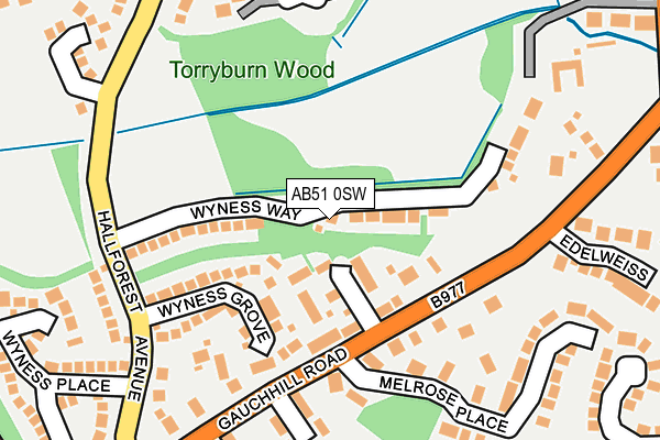 AB51 0SW map - OS OpenMap – Local (Ordnance Survey) AB51 0SW map - OS OpenMap – Local (Ordnance Survey)