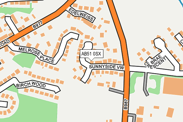 AB51 0SX map - OS OpenMap – Local (Ordnance Survey) AB51 0SX map - OS OpenMap – Local (Ordnance Survey)
