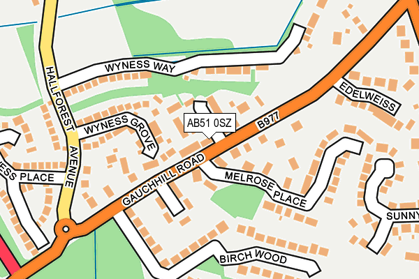 AB51 0SZ map - OS OpenMap – Local (Ordnance Survey) AB51 0SZ map - OS OpenMap – Local (Ordnance Survey)