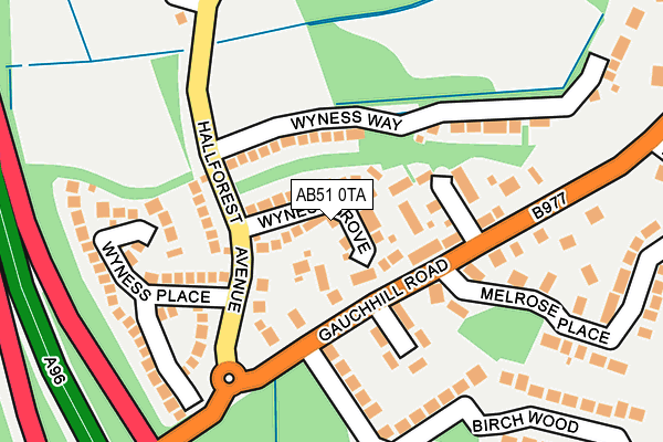 AB51 0TA map - OS OpenMap – Local (Ordnance Survey) AB51 0TA map - OS OpenMap – Local (Ordnance Survey)