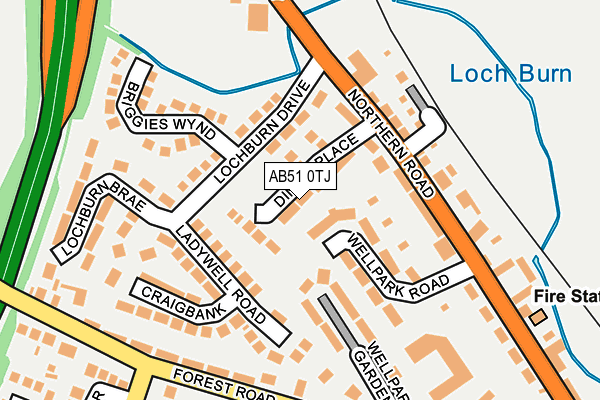 AB51 0TJ map - OS OpenMap – Local (Ordnance Survey) AB51 0TJ map - OS OpenMap – Local (Ordnance Survey)