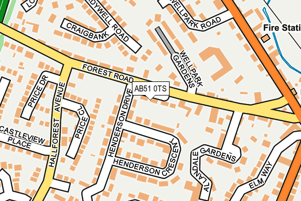 AB51 0TS map - OS OpenMap – Local (Ordnance Survey) AB51 0TS map - OS OpenMap – Local (Ordnance Survey)