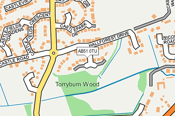 AB51 0TU map - OS OpenMap – Local (Ordnance Survey) AB51 0TU map - OS OpenMap – Local (Ordnance Survey)