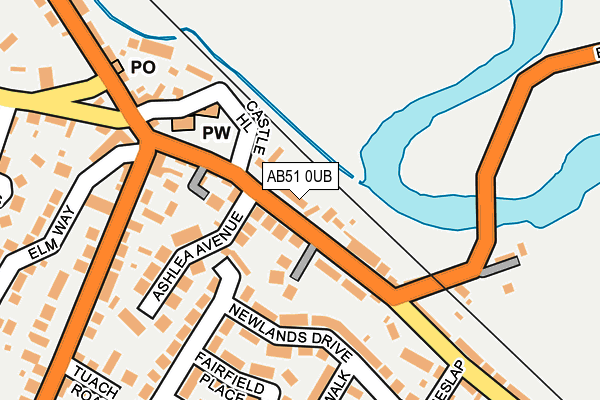 AB51 0UB map - OS OpenMap – Local (Ordnance Survey) AB51 0UB map - OS OpenMap – Local (Ordnance Survey)
