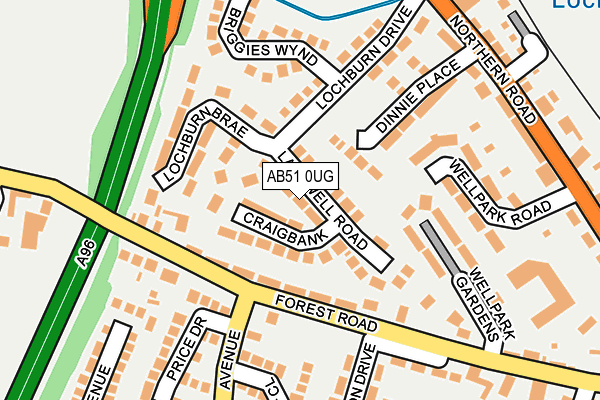 AB51 0UG map - OS OpenMap – Local (Ordnance Survey) AB51 0UG map - OS OpenMap – Local (Ordnance Survey)