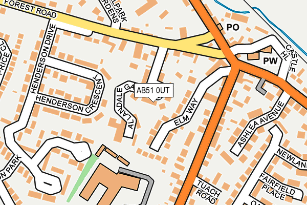 AB51 0UT map - OS OpenMap – Local (Ordnance Survey) AB51 0UT map - OS OpenMap – Local (Ordnance Survey)