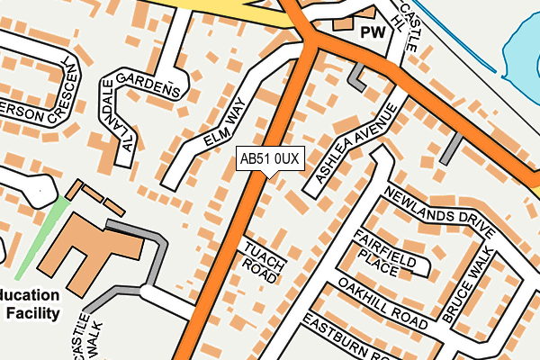 AB51 0UX map - OS OpenMap – Local (Ordnance Survey) AB51 0UX map - OS OpenMap – Local (Ordnance Survey)