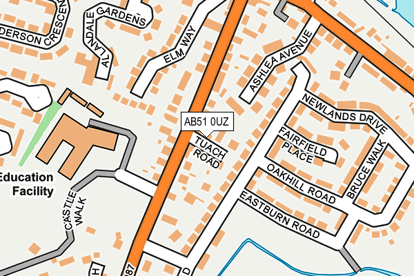 AB51 0UZ map - OS OpenMap – Local (Ordnance Survey) AB51 0UZ map - OS OpenMap – Local (Ordnance Survey)