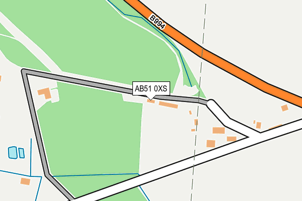AB51 0XS map - OS OpenMap – Local (Ordnance Survey) AB51 0XS map - OS OpenMap – Local (Ordnance Survey)