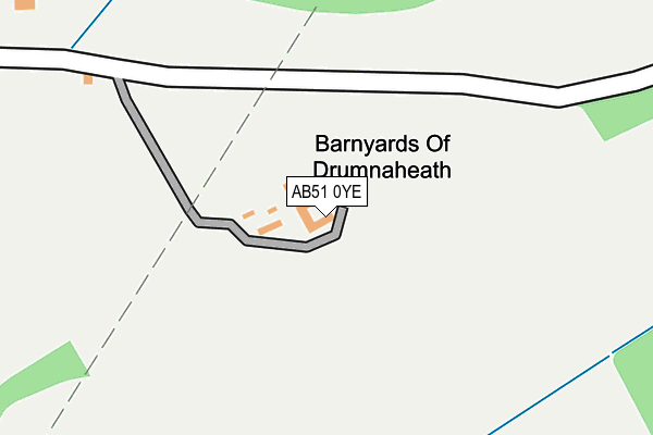 AB51 0YE map - OS OpenMap – Local (Ordnance Survey) AB51 0YE map - OS OpenMap – Local (Ordnance Survey)