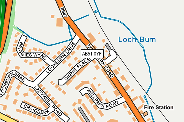 AB51 0YF map - OS OpenMap – Local (Ordnance Survey) AB51 0YF map - OS OpenMap – Local (Ordnance Survey)