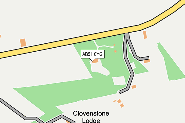 AB51 0YG map - OS OpenMap – Local (Ordnance Survey) AB51 0YG map - OS OpenMap – Local (Ordnance Survey)