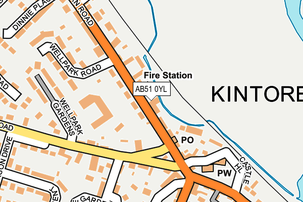 AB51 0YL map - OS OpenMap – Local (Ordnance Survey) AB51 0YL map - OS OpenMap – Local (Ordnance Survey)