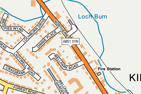 AB51 0YN map - OS OpenMap – Local (Ordnance Survey) AB51 0YN map - OS OpenMap – Local (Ordnance Survey)