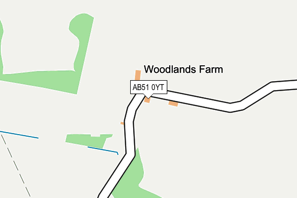 AB51 0YT map - OS OpenMap – Local (Ordnance Survey) AB51 0YT map - OS OpenMap – Local (Ordnance Survey)