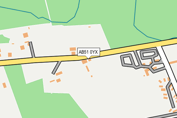 AB51 0YX map - OS OpenMap – Local (Ordnance Survey) AB51 0YX map - OS OpenMap – Local (Ordnance Survey)