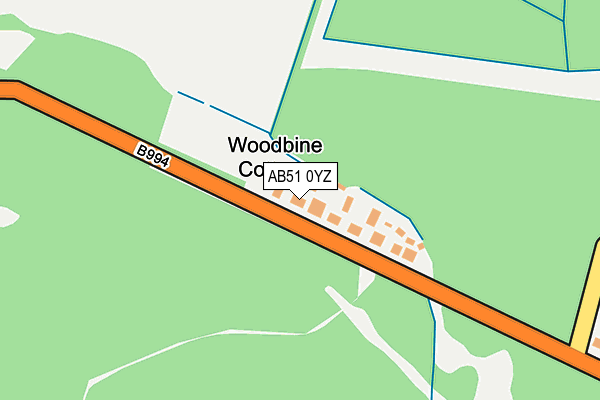AB51 0YZ map - OS OpenMap – Local (Ordnance Survey) AB51 0YZ map - OS OpenMap – Local (Ordnance Survey)