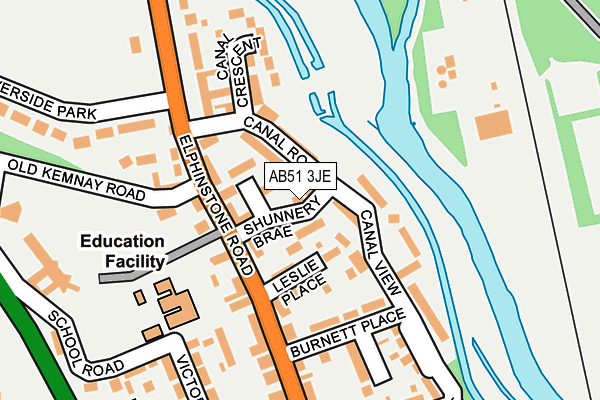 AB51 3JE map - OS OpenMap – Local (Ordnance Survey) AB51 3JE map - OS OpenMap – Local (Ordnance Survey)