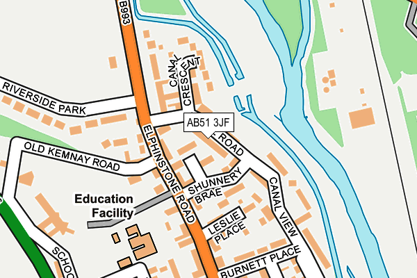AB51 3JF map - OS OpenMap – Local (Ordnance Survey) AB51 3JF map - OS OpenMap – Local (Ordnance Survey)