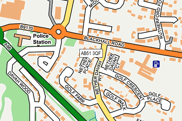 AB51 3QF map - OS OpenMap – Local (Ordnance Survey) AB51 3QF map - OS OpenMap – Local (Ordnance Survey)