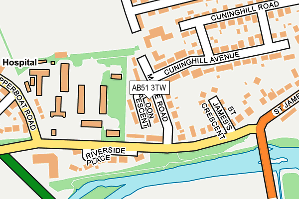 AB51 3TW map - OS OpenMap – Local (Ordnance Survey) AB51 3TW map - OS OpenMap – Local (Ordnance Survey)