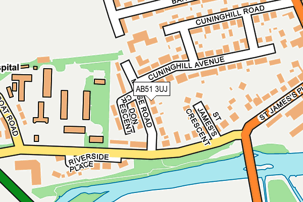 AB51 3UJ map - OS OpenMap – Local (Ordnance Survey) AB51 3UJ map - OS OpenMap – Local (Ordnance Survey)