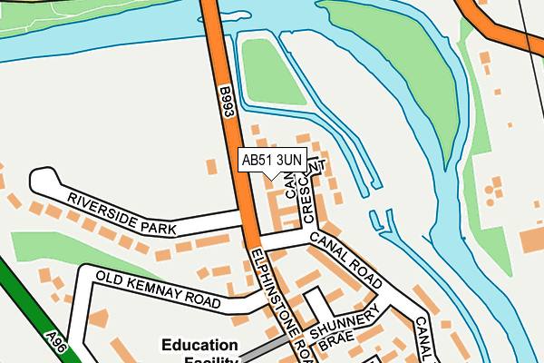 AB51 3UN map - OS OpenMap – Local (Ordnance Survey) AB51 3UN map - OS OpenMap – Local (Ordnance Survey)