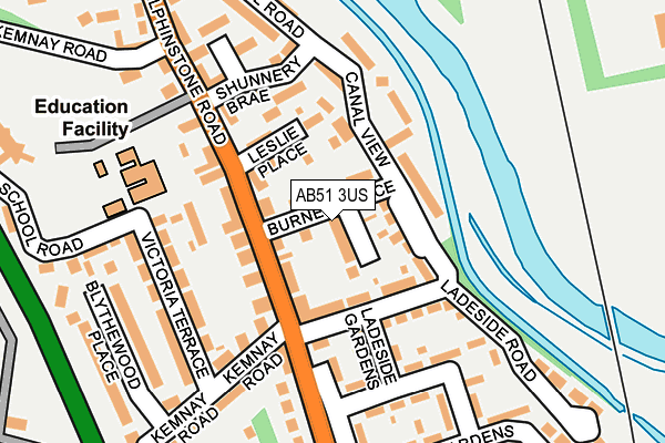 AB51 3US map - OS OpenMap – Local (Ordnance Survey) AB51 3US map - OS OpenMap – Local (Ordnance Survey)